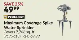 Princess Auto Maximum Coverage Spike Water Sprinkler offer