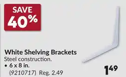 Princess Auto White Shelving Brackets offer