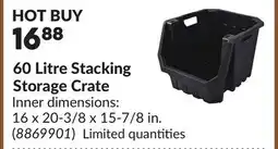 Princess Auto 60 Litre Stacking Storage Crate offer