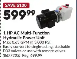 Princess Auto 1 HP AC Multi-Function Hydraulic Power Unit offer