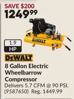 Princess Auto DEWALT 8 Gallon Electric Wheelbarrow Compressor offer