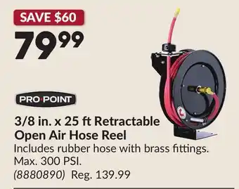 Princess Auto 3/8 in. x 25 ft Retractable Open Air Hose Reel offer
