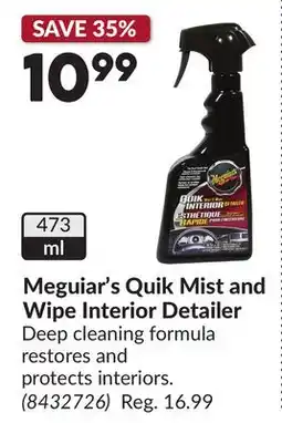 Princess Auto Quik Mist and Wipe Interior Detailer offer