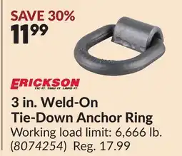 Princess Auto ERICKSON 3 in. Weld-On Tie-Down Anchor Ring offer