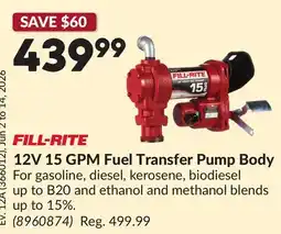Princess Auto 12V 15 GPM Fuel Transfer Pump Body offer