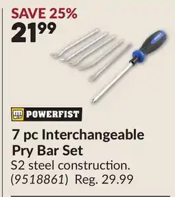 Princess Auto 7 pc Interchangeable Pry Bar Set offer
