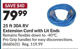 Princess Auto 25 ft 30A RV Extension Cord with Lit Ends offer