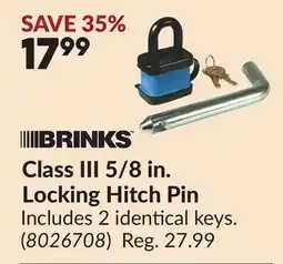 Princess Auto BRINKS Class III 5/8 in. Locking Hitch Pin offer