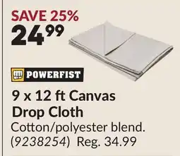 Princess Auto POWERFIST 9 x 12 ft Canvas Drop Cloth offer