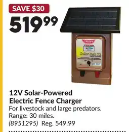 Princess Auto 12V Solar-Powered Electric Fence Charger offer