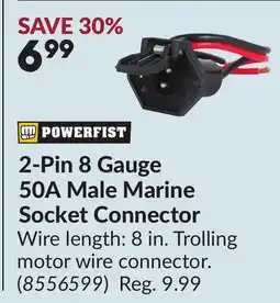 Princess Auto 2-Pin 8 Gauge 50A Male Marine Socket Connector offer
