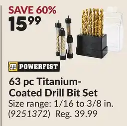 Princess Auto 63 pc Titanium-Coated Drill Bit Set offer