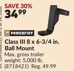 Princess Auto Class III 8 x 6-3/4 in. Ball Mount offer