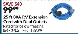 Princess Auto 25 ft 30A RV Extension Cord with Dual Outlets offer