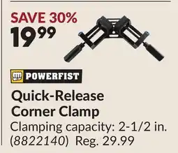 Princess Auto Quick-Release Corner Clamp offer