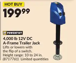 Princess Auto 4,000 lb 12V DC A-Frame Trailer Jack offer