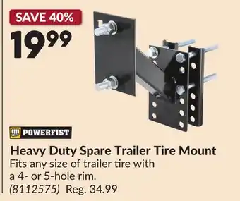Princess Auto Heavy Duty Spare Trailer Tire Mount offer
