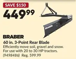 Princess Auto BRABER 60 in. 3-Point Rear Blade offer