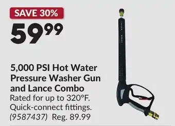 Princess Auto 5,000 PSI Hot Water Pressure Washer Gun and Lance Combo offer