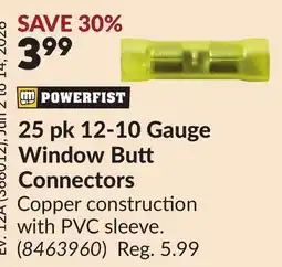 Princess Auto 25 pk 12-10 Gauge Window Butt Connectors offer