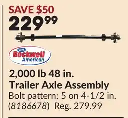 Princess Auto 2,000 lb 48 in. Trailer Axle Assembly offer