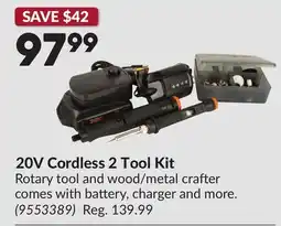 Princess Auto 20V Cordless 2 Tool Kit offer