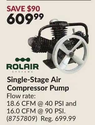 Princess Auto Single-Stage Air Compressor Pump offer