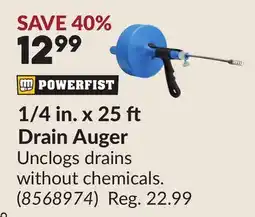 Princess Auto 1/4 in. x 25 ft Drain Auger offer
