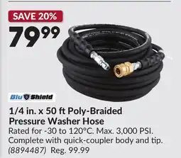 Princess Auto 1/4 in. x 50 ft Poly-Braided Pressure Washer Hose offer