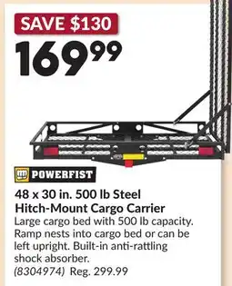 Princess Auto 48 x 30 in. 500 lb Steel Hitch-Mount Cargo Carrier offer