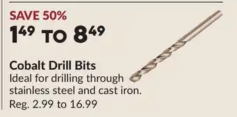 Princess Auto Cobalt Drill Bits offer