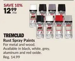 Princess Auto TREMCLAD Rust Spray Paints offer