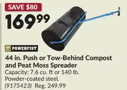 Princess Auto 44 in. Push or Tow-Behind Compost and Peat Moss Spreader offer