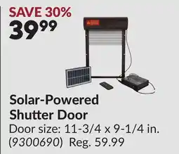 Princess Auto Solar-Powered Shutter Door offer