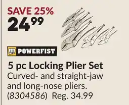 Princess Auto 5 pc Locking Plier Set offer