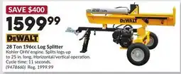 Princess Auto DEWALT 28 Ton 196cc Log Splitter offer