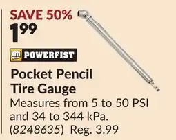 Princess Auto Pocket Pencil Tire Gauge offer
