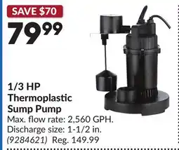 Princess Auto 1/3 HP Thermoplastic Sump Pump offer
