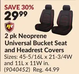 Princess Auto 2 pk Neoprene Universal Bucket Seat and Headrest Covers offer