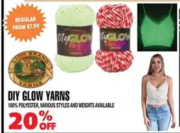 Len's Mill Stores Lion brand yarns DIY GLOW YARNS offer