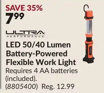 Princess Auto LED 50/40 Lumen Battery-Powered Flexible Work Light offer