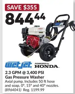 Princess Auto 2.3 GPM @ 3,400 PSI Gas Pressure Washer offer
