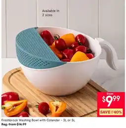 Kitchen Stuff Plus Freshbrook Washing Bowl with Colander offer