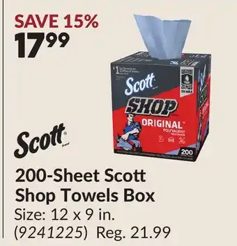 Princess Auto 200-Sheet Scott Shop Towels Box offer
