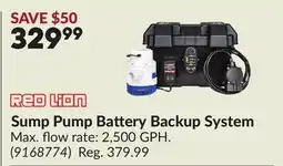 Princess Auto RED LION Sump Pump Battery Backup System offer