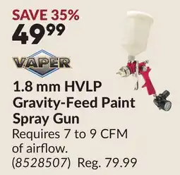 Princess Auto VAPER 1.8 mm HVLP Gravity-Feed Paint Spray Gun offer
