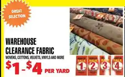 Len's Mill Stores WAREHOUSE CLEARANCE FABRIC offer