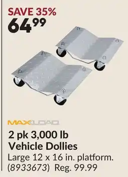 Princess Auto 2 pk 3,000 lb Vehicle Dollies offer
