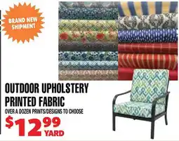 Len's Mill Stores OUTDOOR UPHOLSTERY PRINTED FABRIC offer