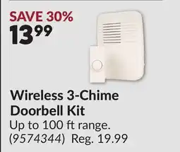 Princess Auto Wireless 3-Chime Doorbell Kit offer